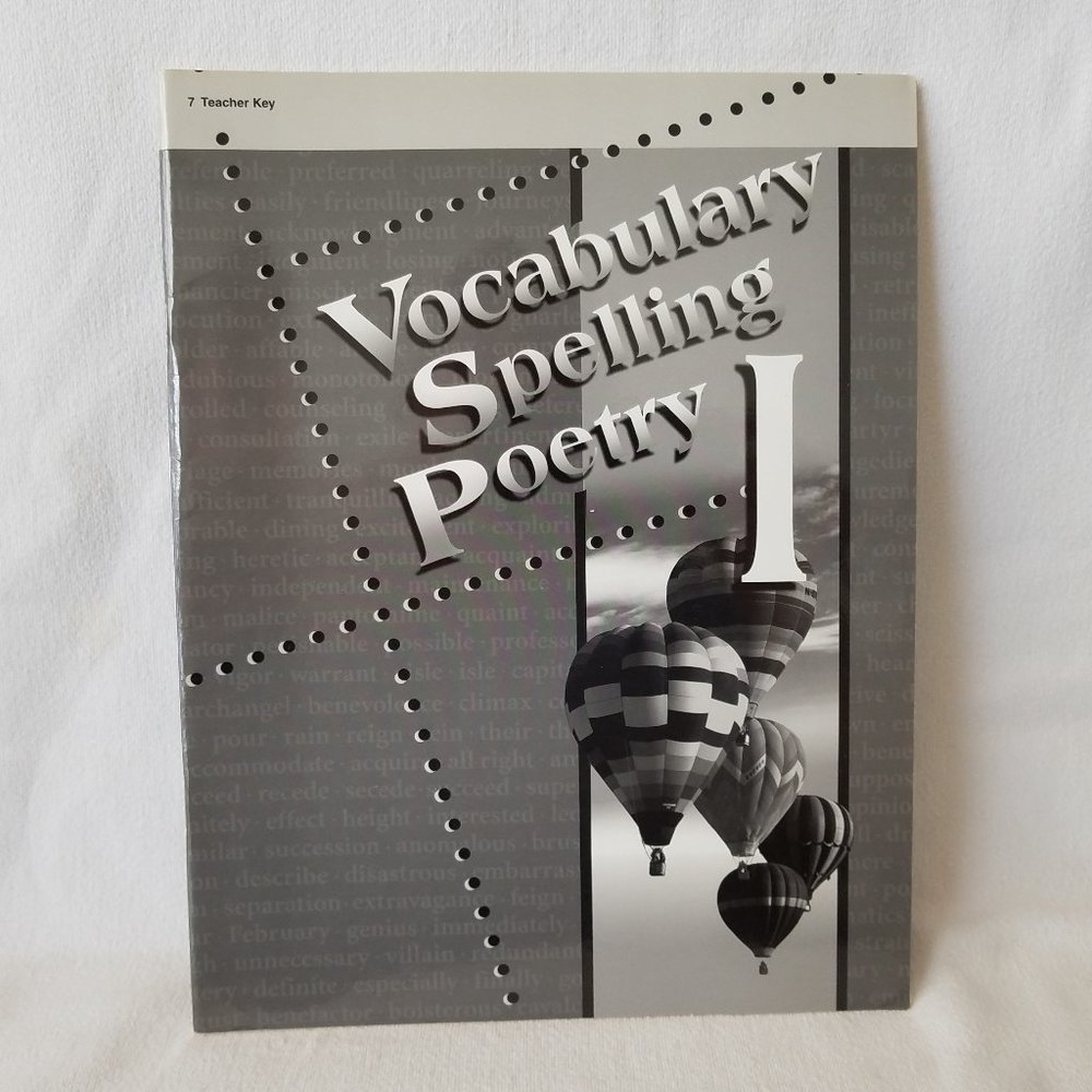 Abeka Vocabulary Spelling Poetry 1 Teacher Key (Second Edition)